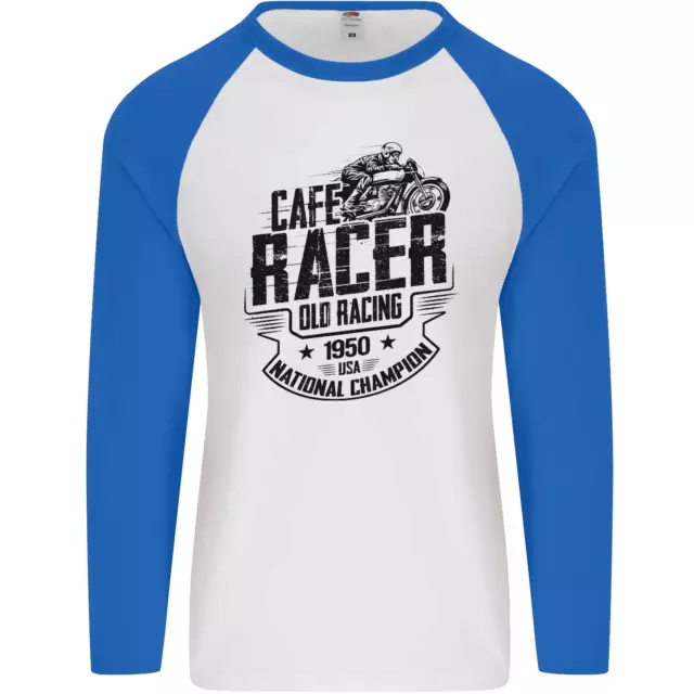 Maglietta da baseball Cafe Racer Old Racing Motorcycle Biker da uomo L/S 3