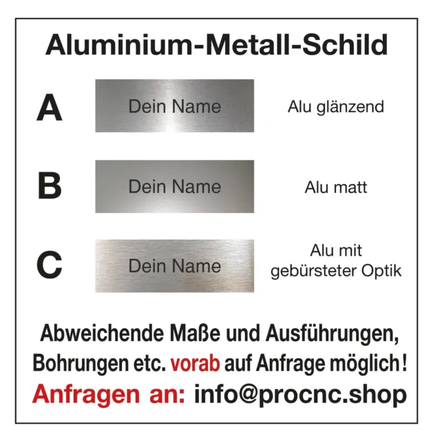 Briefkastenschild Klingelschild Aluminium Metall Namensschild Türschild Alu