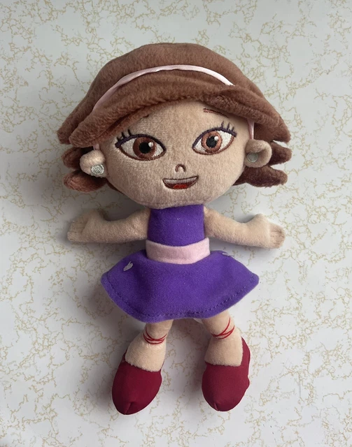 DISNEY JR. LITTLE Einsteins Girl June Plush 9" Doll Brown Hair Purple ...