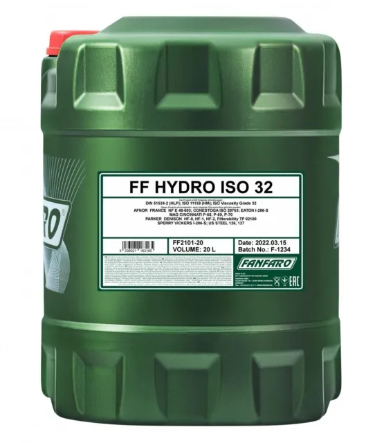 FANFARO Huile hydraulique Liquide hydraulique FF2101-20 20 Jerrycan