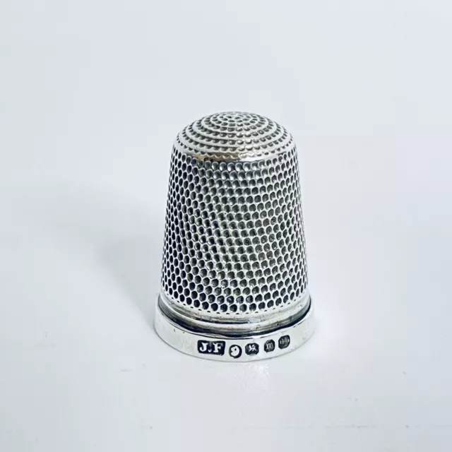 Antique James Fenton J. F 1896 Sterling Silver Thimble Birmingham Hallmark Siz 9