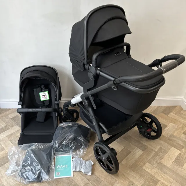 Silver Cross Wave Pushchair & Carrycot - Onyx BLACK RRP£1095