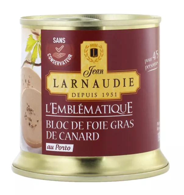 Larnaudie Bloc de Foie Gras de Canard mit Portwein Entenleber 190g Dose