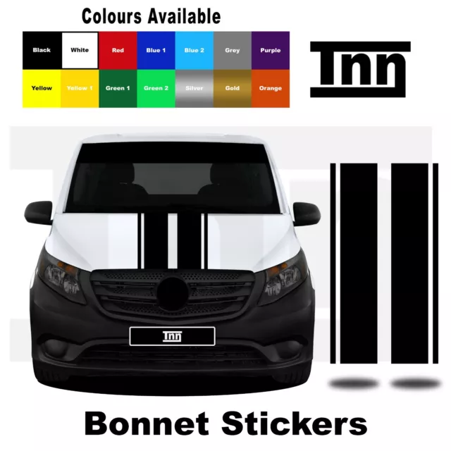 Bonnet Stickers for Mercedes VITO Vito Stripes Racing Vinyl Graphics Decals Merc