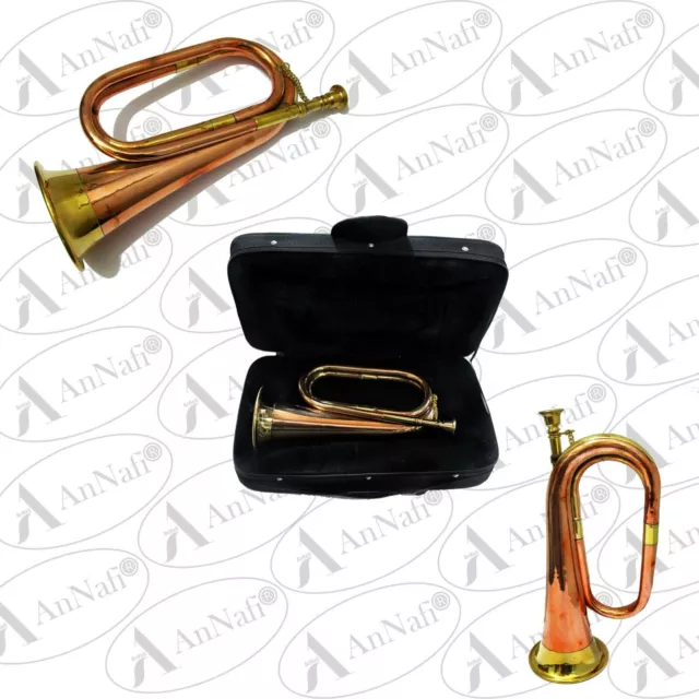 Vintage Polished Brass Bugle Instrument Pocket Trumpet Flugel Horn &  Mouthpiece