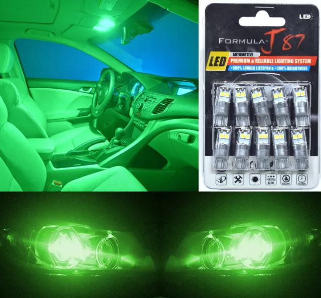 LED 3030 Luz Verde 168 Diez Bombillas Interior Maletero Cargo Repuesto Para