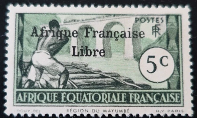 Afrika Äquatorial- Französisch Aef N° 159c Surcharge Abstand Von 3,5mm