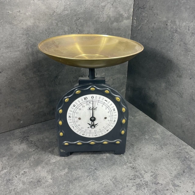 Nr001 Alte Soehnle Waage Küchenwaage schwarz Metall mechanisch Victoria 10 kG