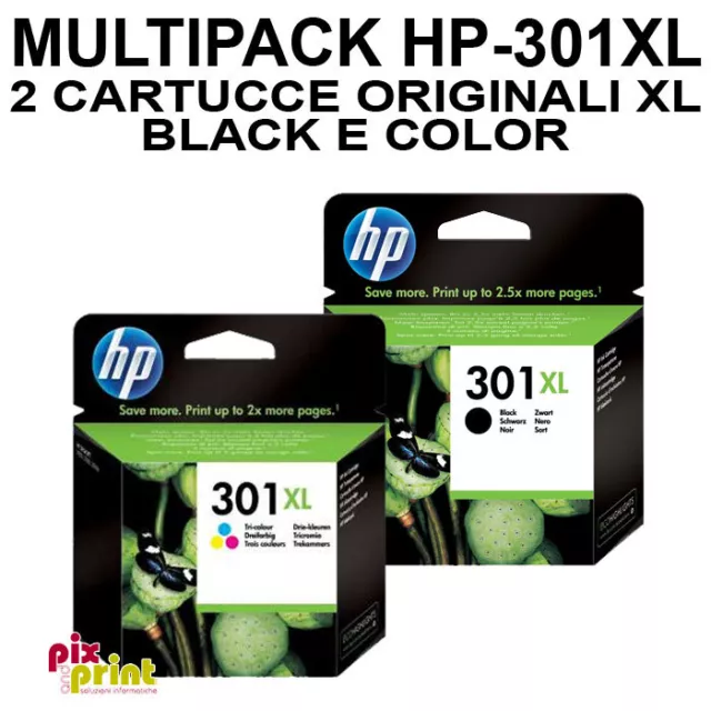 Hp 301Xl Kit Promo Cartucce Originali 1 Black Xl + 1 Color Xl Deskjet1000 1500