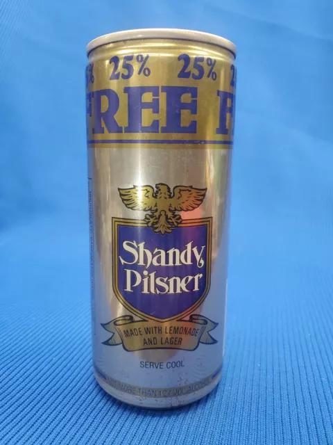 Vintage SHANDY BASS 25% FREE Promo (Silver) - EMPTY 440ml RS Beer Can - ENGLAND