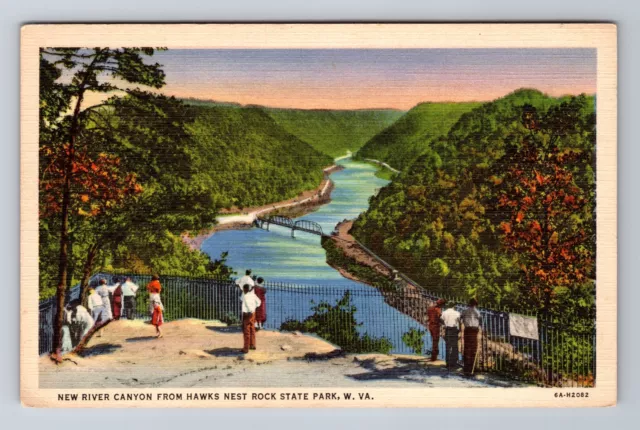 WV-West Virginia, New River Canyon From Hawks Nest, Antique, Vintage Postcard