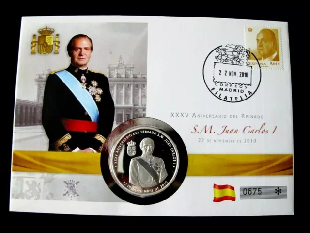 Numisbrief Juan Carlos  Royal Monarchen Numisbriefe 40mm silber Medaille