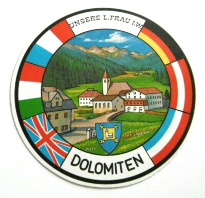 Adige Souvenir-Aufkleber Innichen Riese Haunold Dolomiti Pustertal Bolzano Alto Adige 