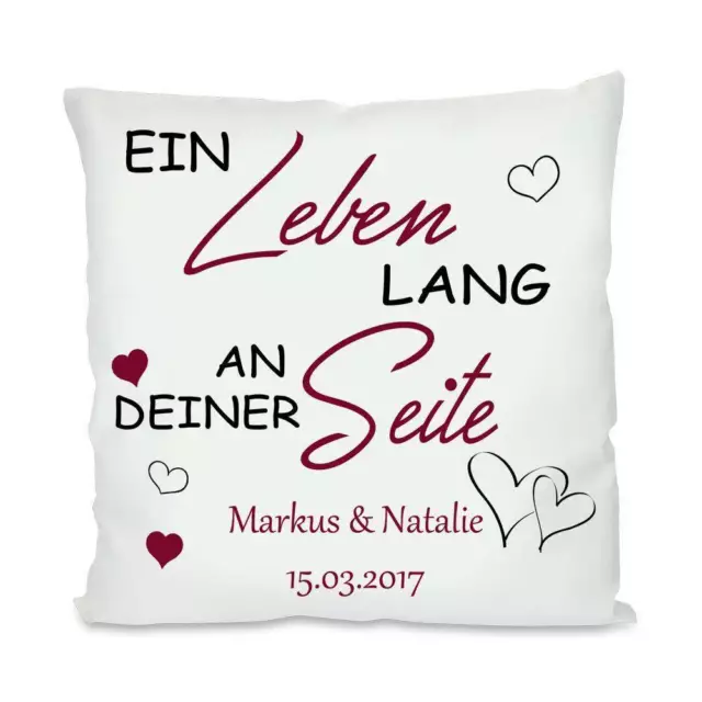 Kuschelkissen Dekokissen Partnerkissen Personalisiert Mit Namen Hochzeitskissen