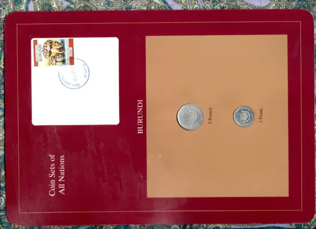 COIN SETS OF ALL NATIONS BURUNDI 1980 5 FRANCS AND 1993 1 FRANC Rare set