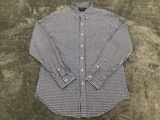 Polo Ralph Lauren Men’s Size L Button Down Shirt Gingham Check Plaid Classic Fit