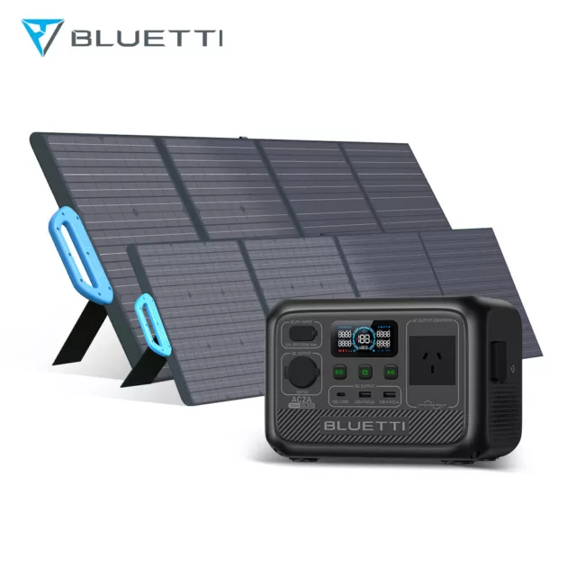 BLUETTI AC2A 300W 204Wh Portable Solar Generator for Camping/Trip +Solar Panels