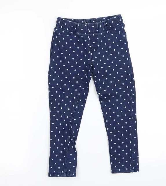 oshkosh Girls Blue Polka Dot Cotton Jegging Trousers Size 5 Years  Regular