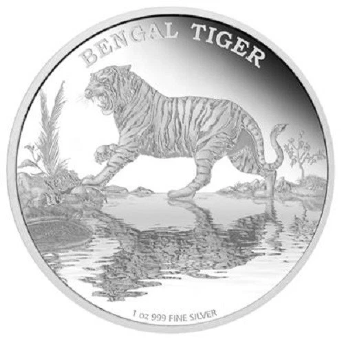 Silbermünze Bengal-Tiger Bedrohte Tierarten (3.) 2015 - Niue - 1 Oz PP