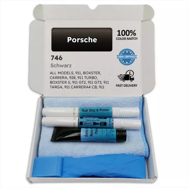 746 SCHWARZ Noir Stylo Retouche Peinture pour Porsche  911 BOXSTER CARRERA 928 T