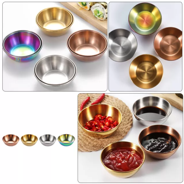 Stainless Steel Kids Plates & Sauce Dishes (4pcs)- 3
