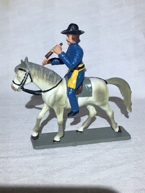 Figurine Elastolin Guerre De Sécession - Officier à Cheval - 1/32 (60mm) - Allemagne