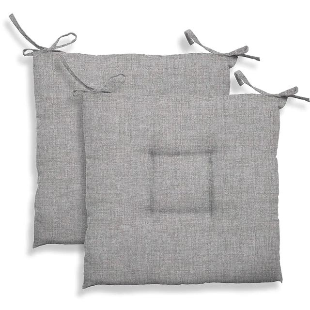 cuscino sedia SET DA 6 PEZZI cuscini sedie coprisedia imbottito grigio con lacci