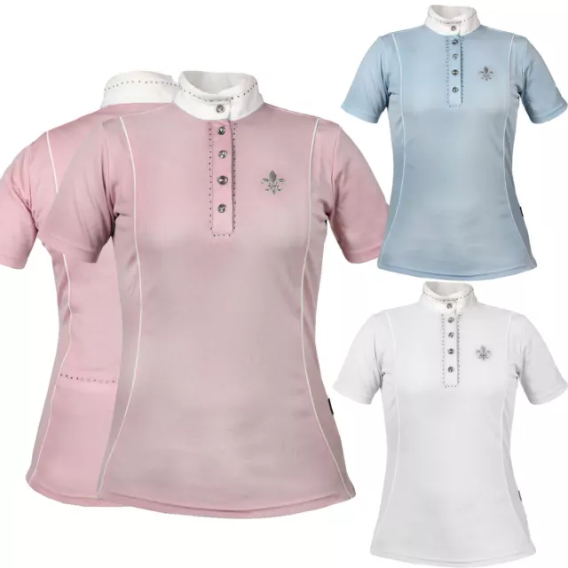 Ladies Embroided Competition Shirt Kid Regular Topstar Silver Crystal Equestrian