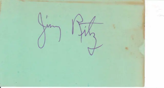 JIMMY RITZ d 1985 Signed 3x5 Index Card Actor/The Ritz Brothers COA