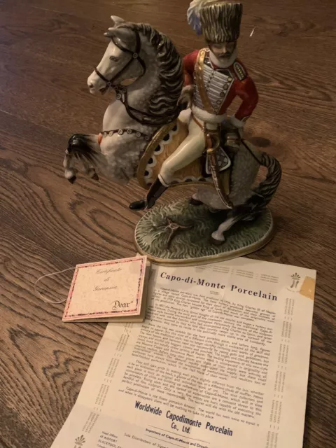 Rare Capo-di-monte Prince Eugene? Porcelain Cavalry With Paperwork. Read Descrip