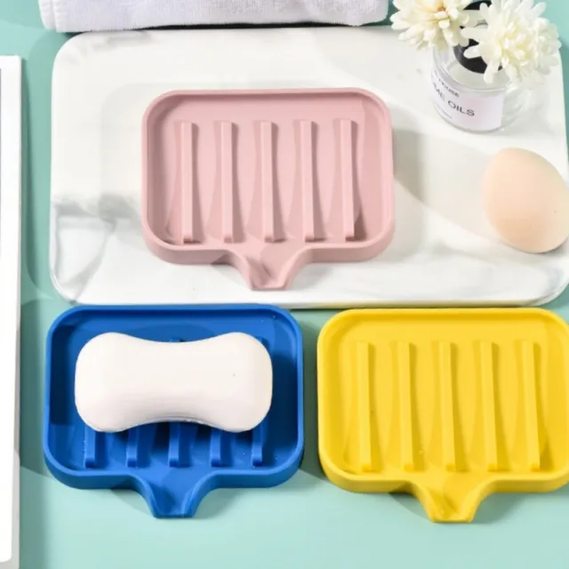 Silicone Soap Holder Dish Bathroom Shower Storage Plate Stand Box Container Case