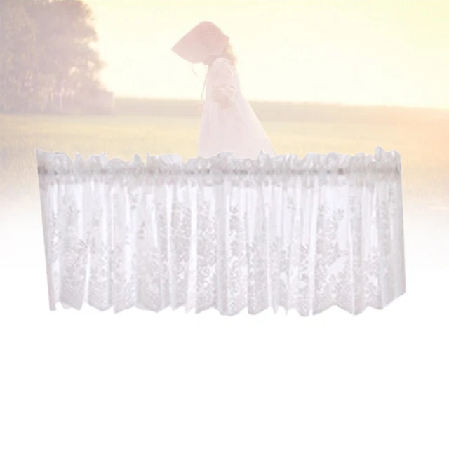 PONY DANCE Tende per Interni a Vetro Finestra Cucina 2 Pezzi 60x45 CM Tendine Bianche Trasparenti per Decorazione con Tasca Tenda Corte Senza Forare
