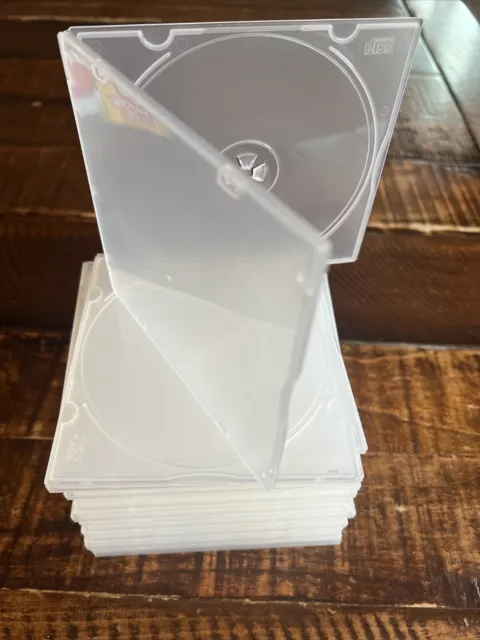 20 Pack Clear Slim Single CD DVD Case PP Poly Plastic Cases Holder Storage Box