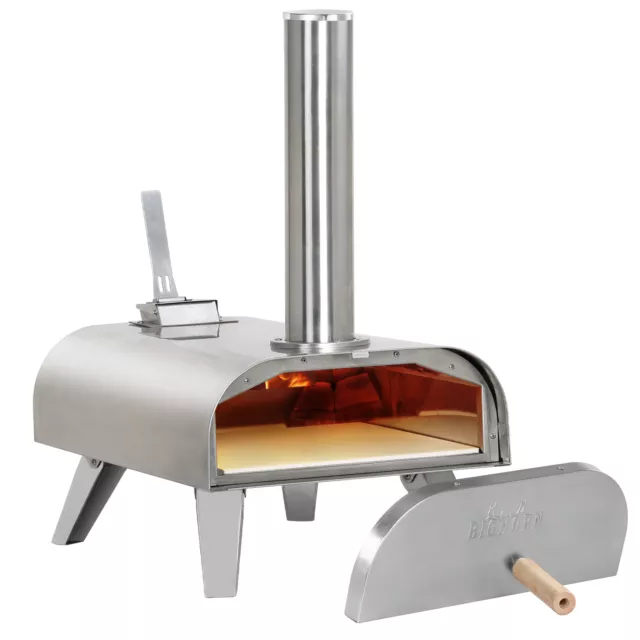 BIG HORN OUTDOORS Pellet Grill Wood BBQ Smoker Portable Pizza Oven Pizza Maker