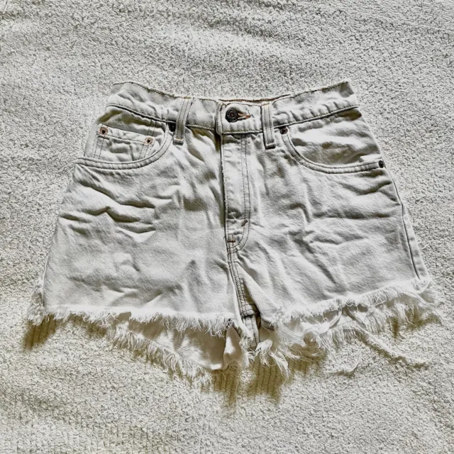 White Jeans Shorts Womens Size Small High Rise Festival Light Wash Denim jean