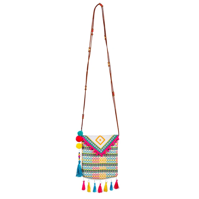 Colorato Ethno-Umhängetasche Boho-Damentasche Hippie-Style Borsa a Tracolla