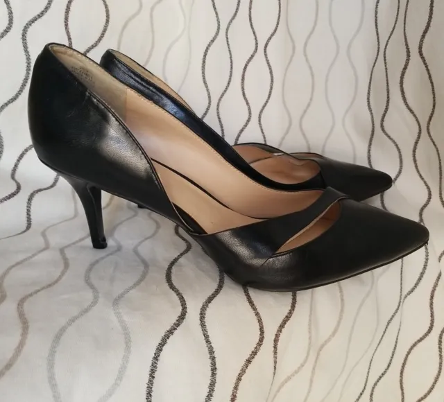 Nine West Kemble Women's Classic Shoes Black Stiletto Heels Leather Size 9.5 M