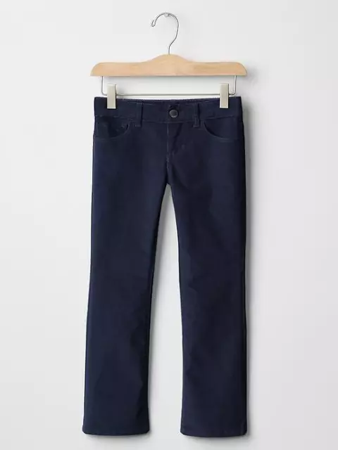 NWT $35 GAP Kids Girls Boot Cut Corduroy Pants 14 Slim Navy Blue Cords