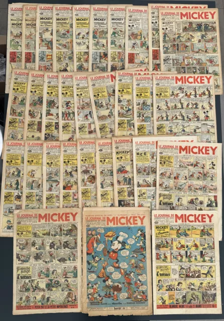 lot +40 LE JOURNAL DE MICKEY entre N°2 et 198  périodique 1934/1936