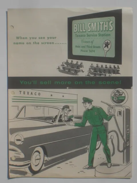 Texaco Movie Theater Advertising & Farmer's Almanac advertising flyers 1956