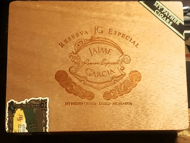 Jaime Garcia My Father Cigars Belicoso 5x52 Empty Wooden Cigar Box 9”x6.5”x2.”