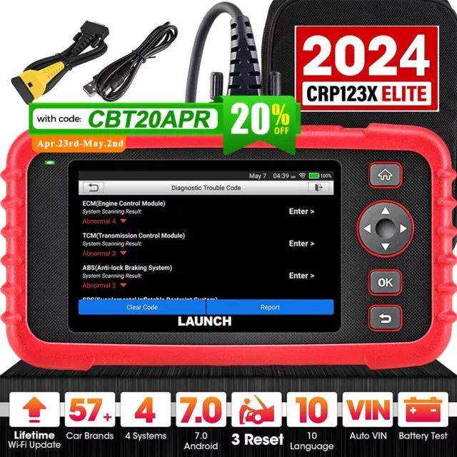 LAUNCH CRP123X Car OBD2 Scanner Diagnostic Scan Tool ABS SRS Engine Code Reader