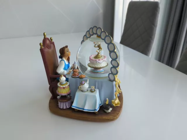 RARE Disney Beauty and the Beast Plates ‘Be Our Guest’ Musical Snow Globe