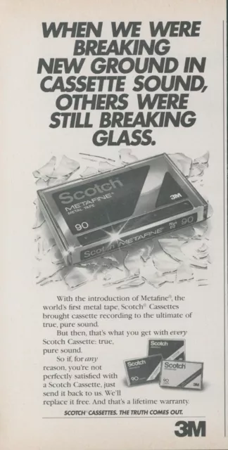 1981 Scotch Metafine Metal Cassette Tape Pure Sound Truth Vintage Print Ad SI4