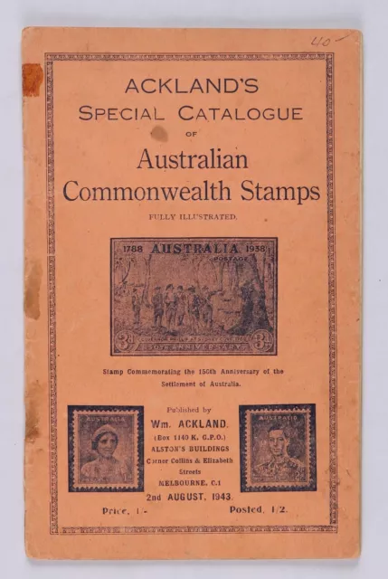 CATALOGUES Ackland's Special Catalogue of Australian Stamps. 1943 Edition.