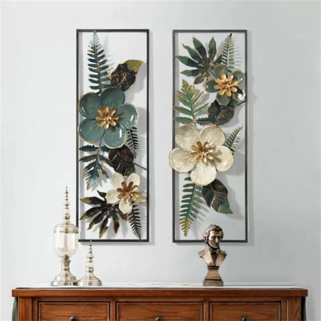 Metal Wall Art Flower Hangings Wall Sculptures Livingroom Decor Ornament 33*21in