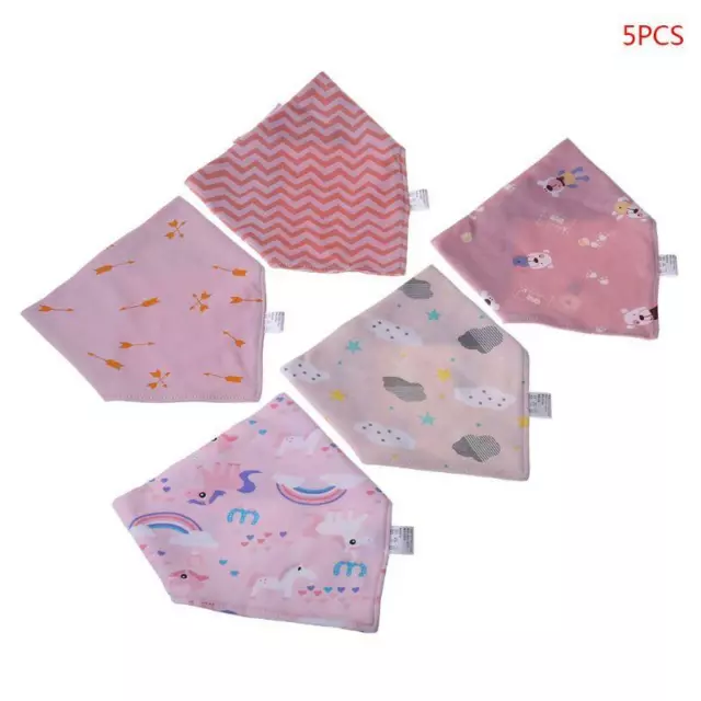 5 Pcs/Pack Baby Feeding Bibs Infant Scarf Towel Bandana Saliva Triangle Dribble 2