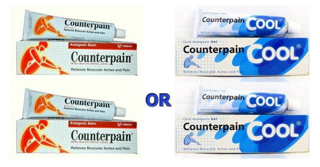 2 x 120g. Counterpain Muscular Pain Tension Relief Heat Warm Analgesic Balm HEAT
