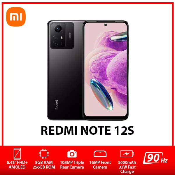 (New&Unlocked) Xiaomi Redmi Note 12S BLUE 8GB+256GB Dual SIM Android Cell  Phone