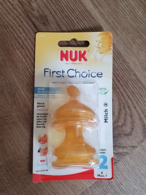 NUK First Choice Trinksauger Naturlatex M für Milchnahrung